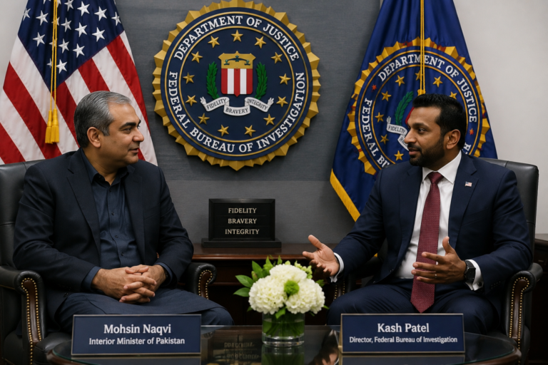 FBI Director Meets Mohsin Naqvi, Praises Pakistan’s Security Cooperation